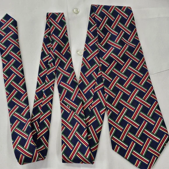 Turnbull & Asser Luxury Necktie Men's Multicolor Tie Silk Stylish Basket Weave